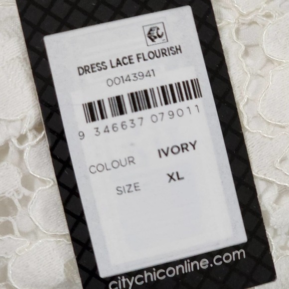 CITY Chic Ivory Lace Flourish off the shoulder Cocktail Dress plus size XL‎ 22 - Picture 6 of 6